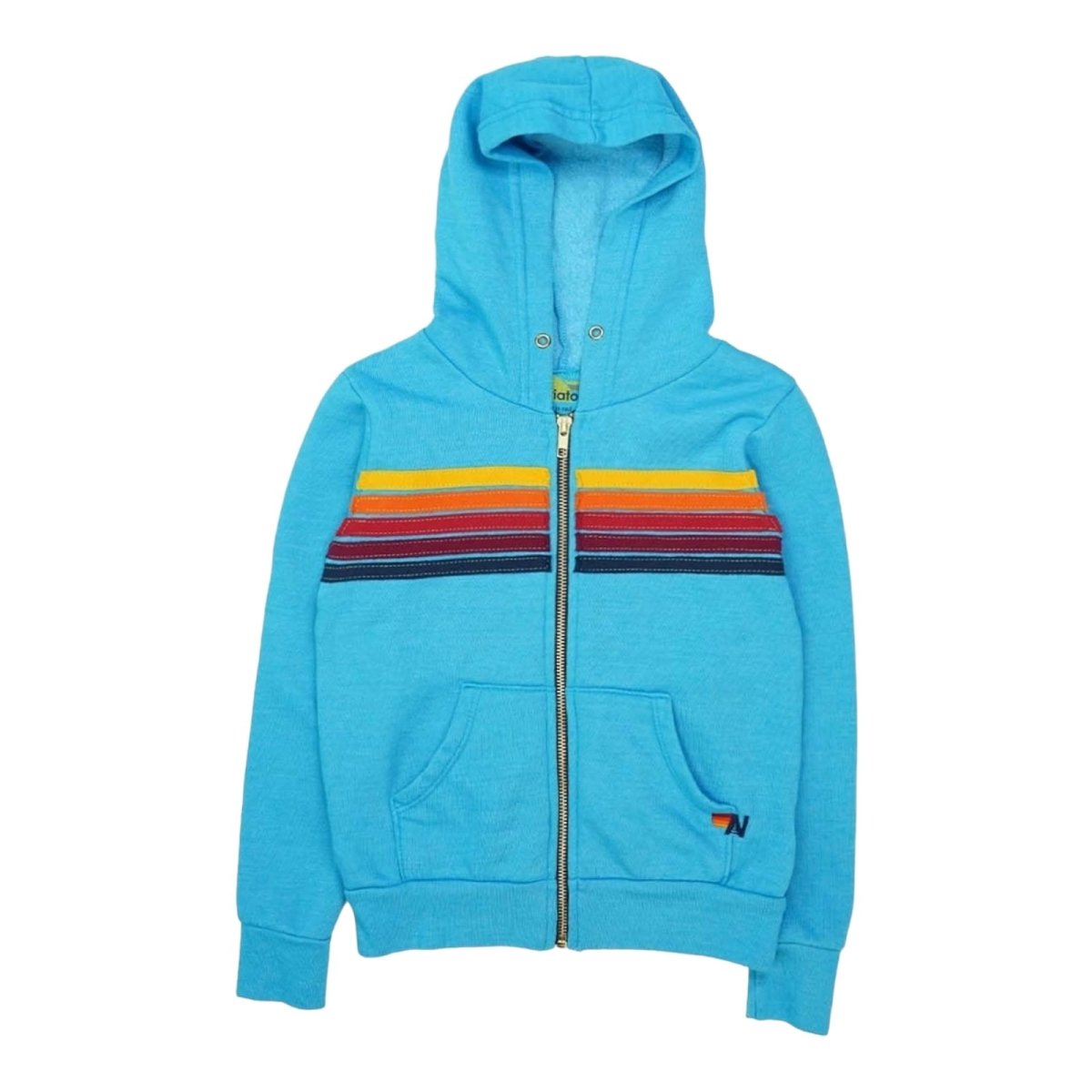 5 Stripe Neon Zip Up Hoodie Aviator Nation Kids 4 Blue by Aviator Nation Kids