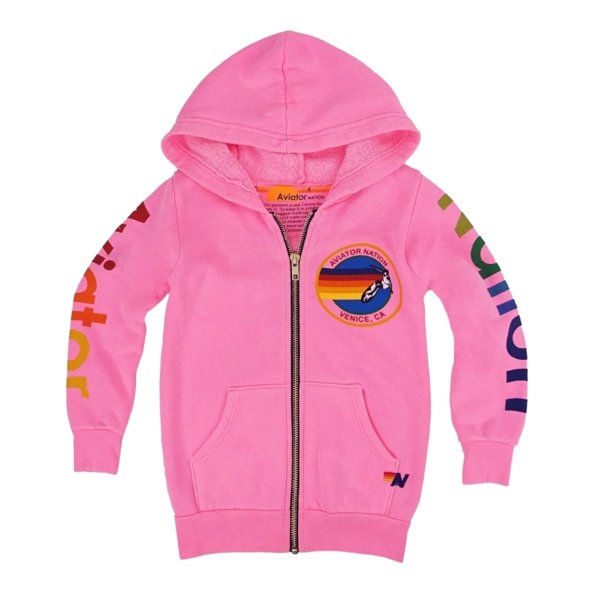 AVIATOR NATION NEON ZIP UP HOODIE