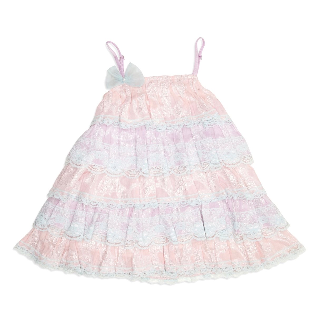 Isla Lace Ruffle Layered Dress for Kids Ooh La La Couture 8 Pink by Ooh La La Couture