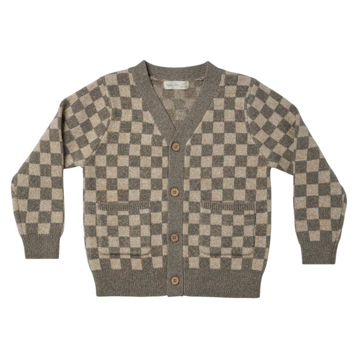 Rylee + Cru Checkerboard Button Cardigan