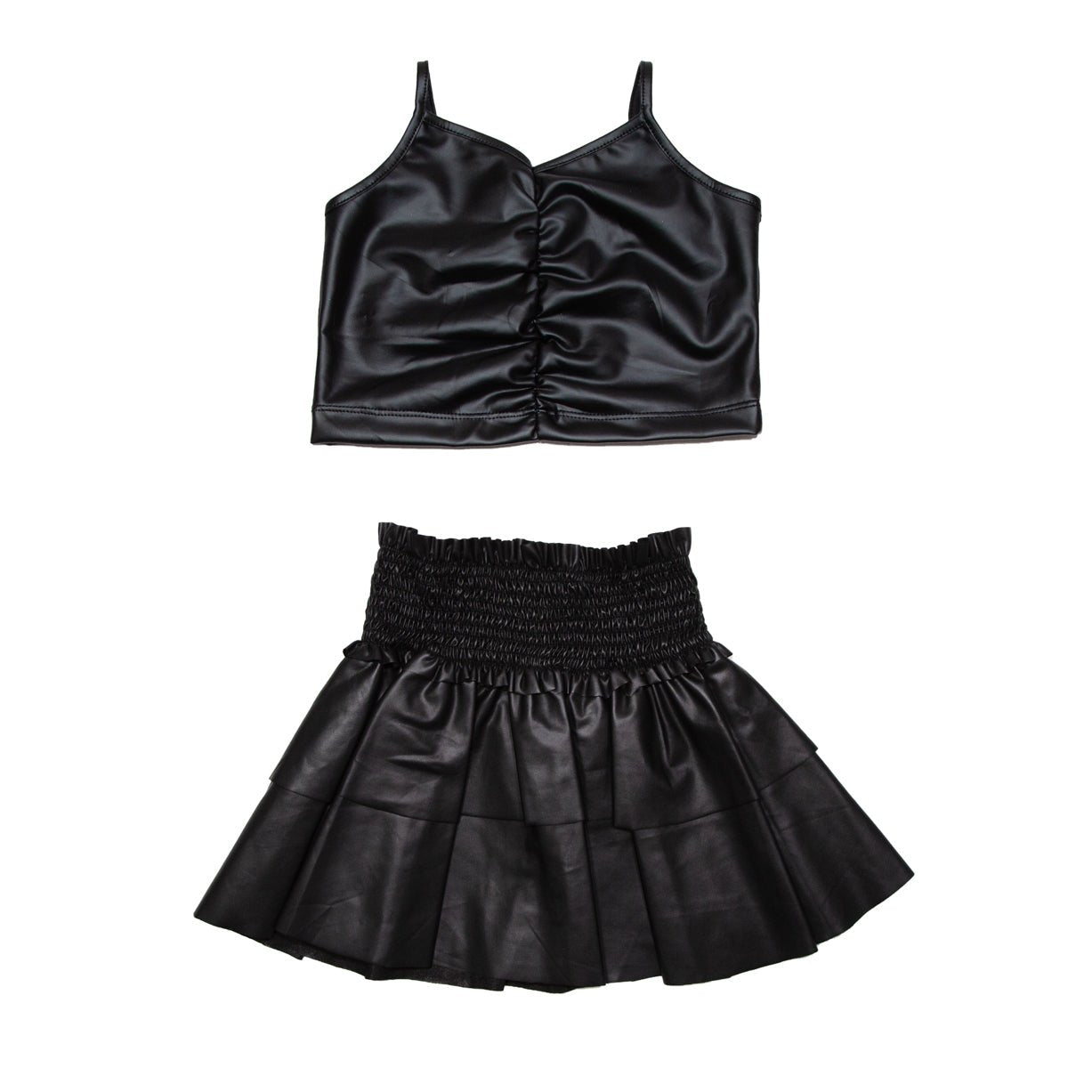 Metallic ruffle skirt clearance set