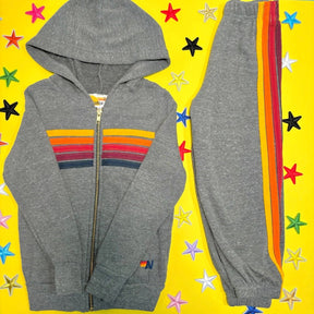 5 STRIPE ZIP UP HOODIE - AVIATOR NATION KIDS