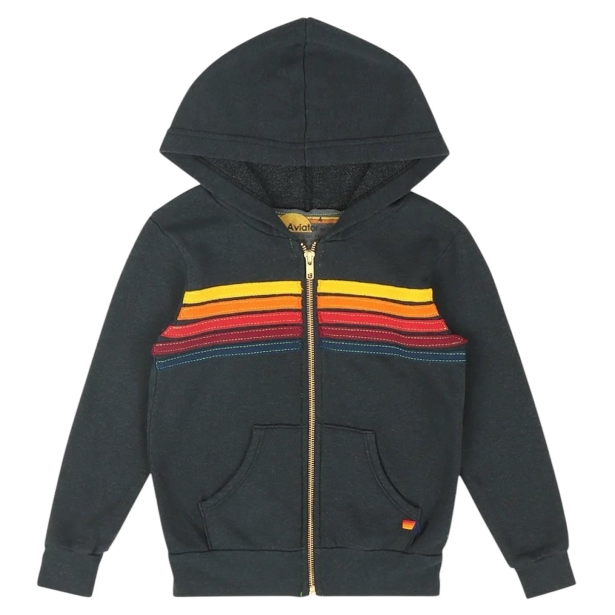 5 STRIPE ZIP UP HOODIE - HOODIES