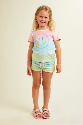 SUNSET SMILEY OMBRÉ TOP AND SHORTS SET