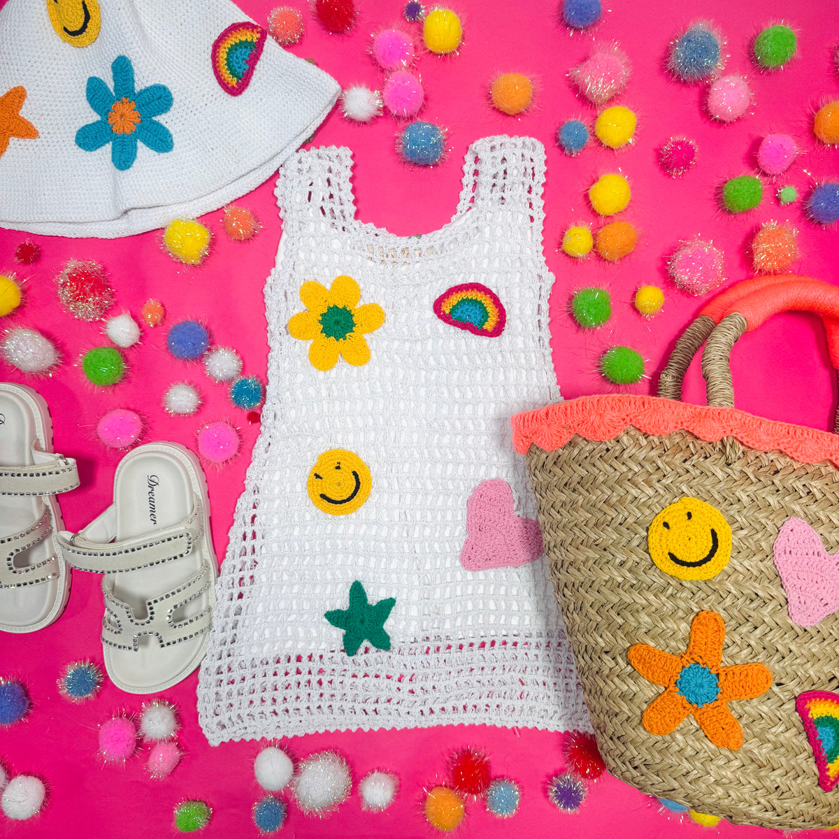 CROCHET ICON PATCHES DRESS