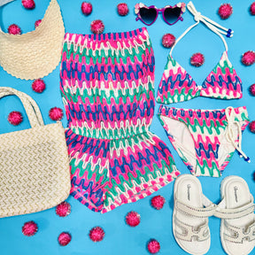 NOUR ZIGZAG CROCHET ROMPER