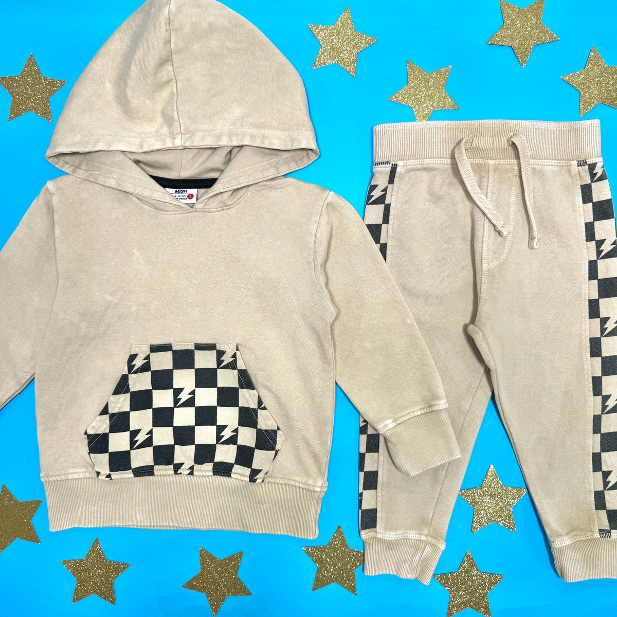 CHECKERED HOODIE - HOODIES