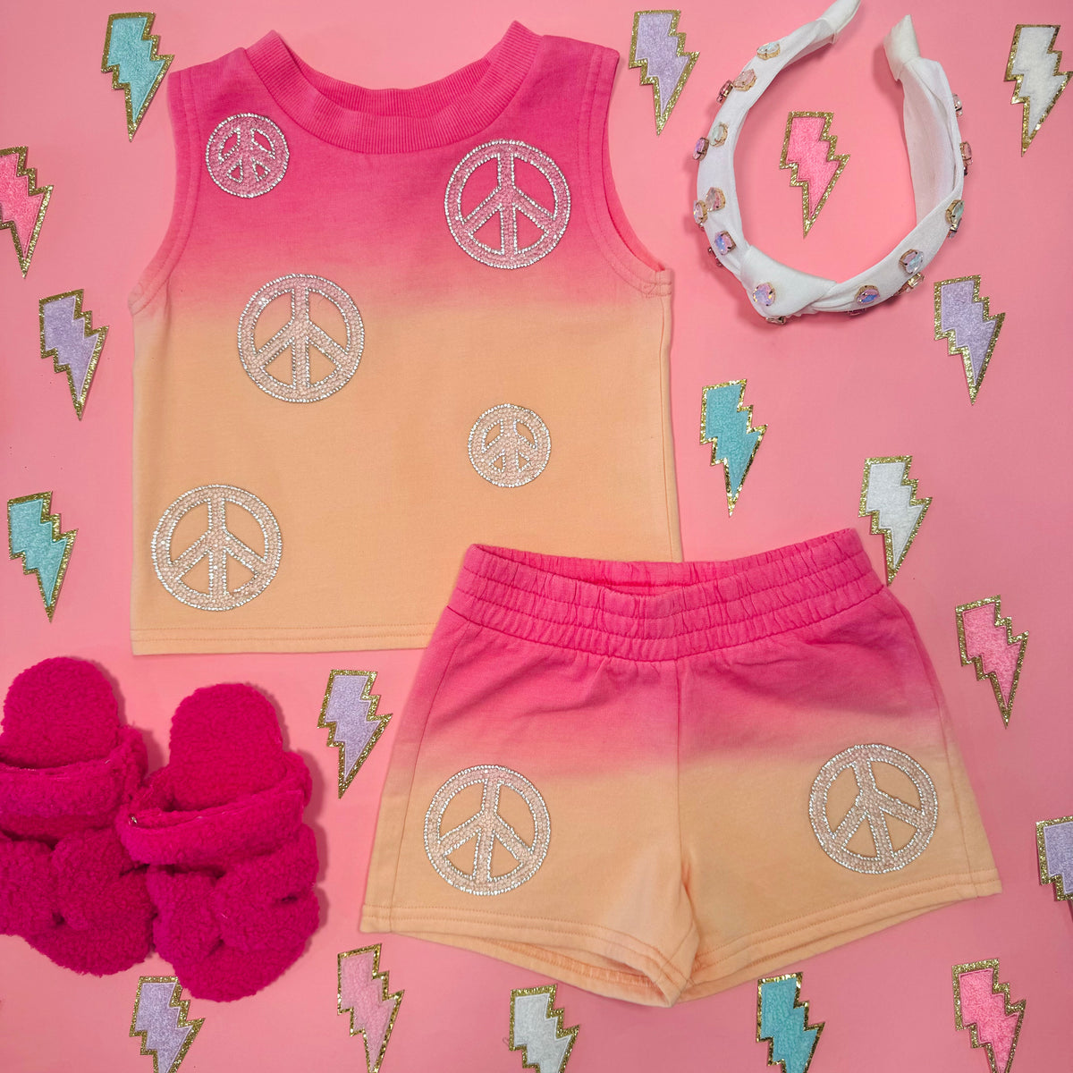 PEACE OMBRÉ SHORTS