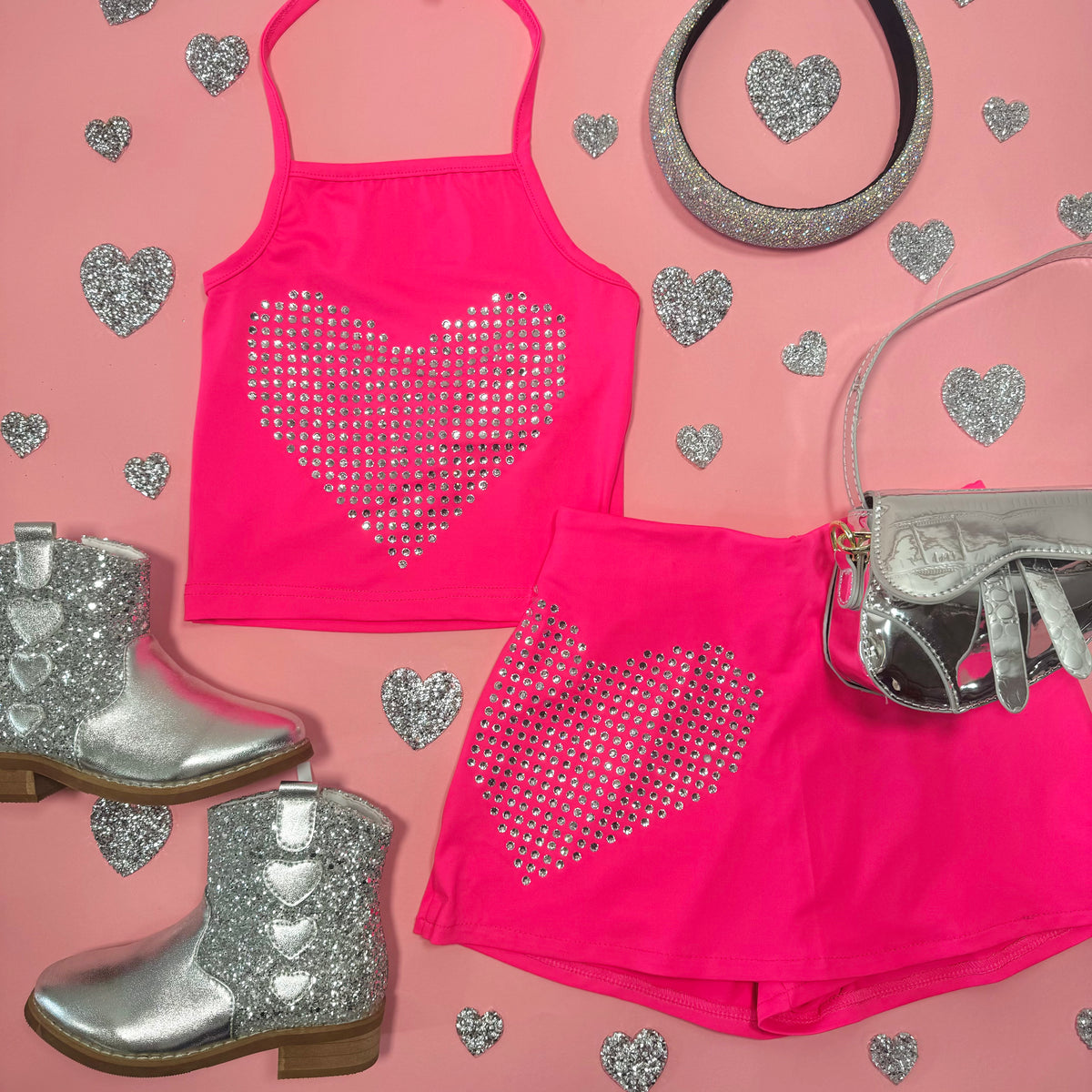 CRYSTAL HEART SKORT