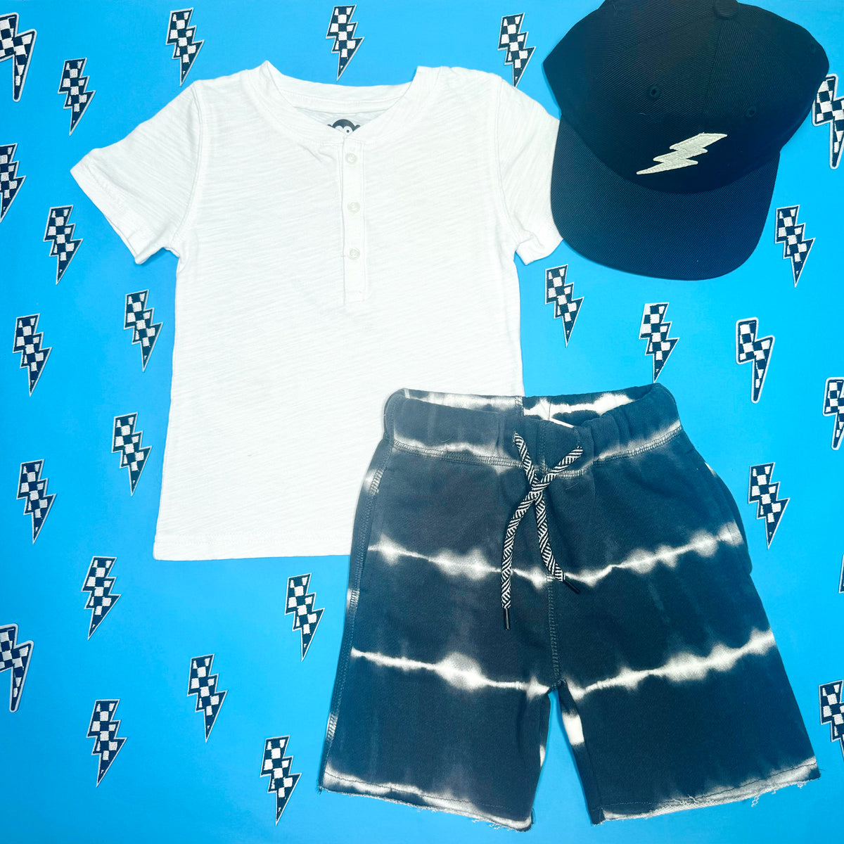 TIE DYE STRIPE  CAMP SHORTS