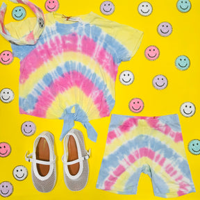 PASTEL PARTY TIE FRONT BEACH TSHIRT