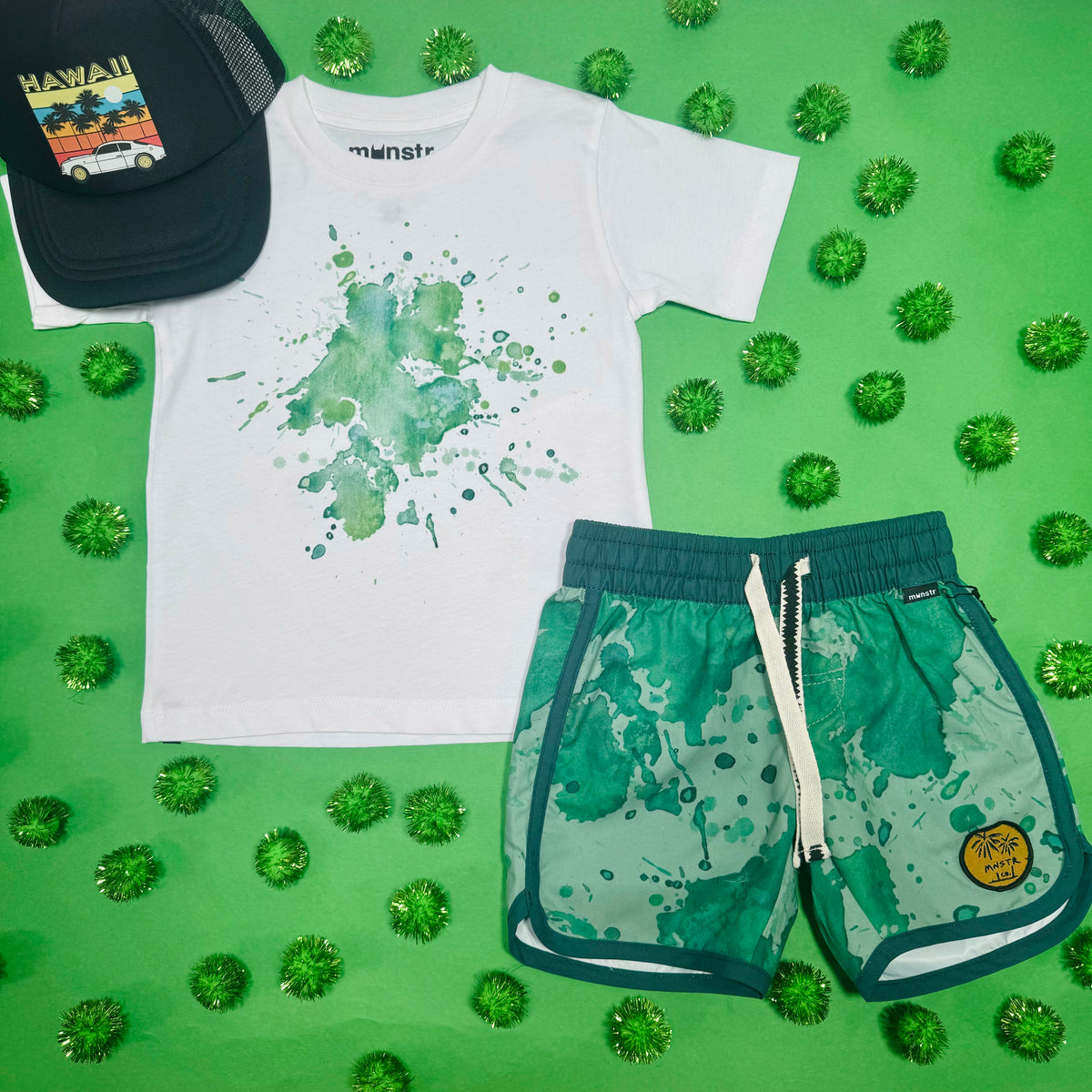 SPLATTER WARBLE SWIM TRUNKS - SWIM TRUNKS