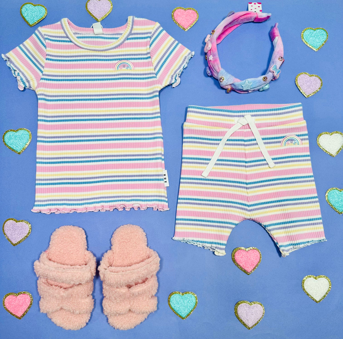 RAINBOW STRIPE RIB TSHIRT - SHORT SLEEVE TOPS