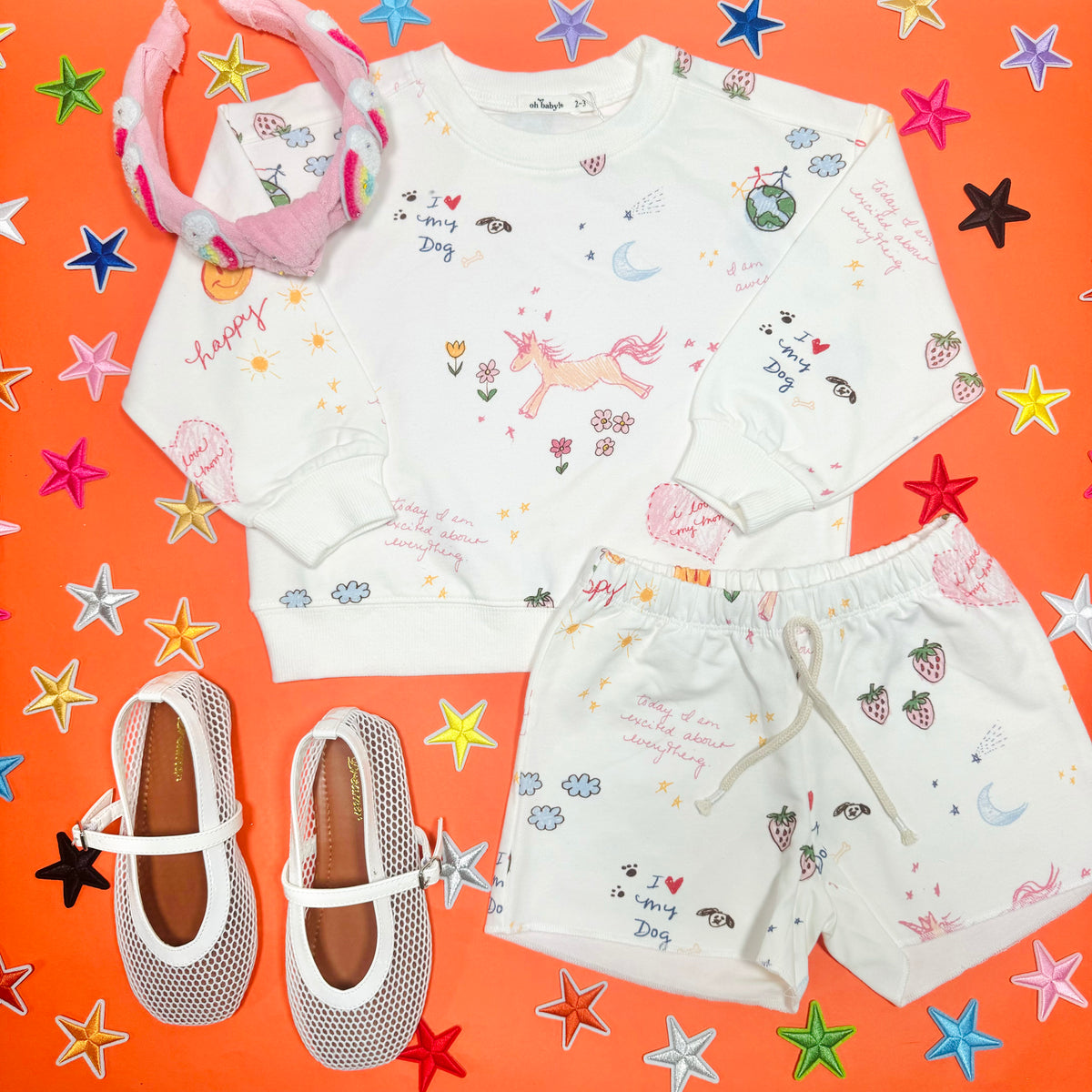 DOODLE SWEATSHIRT AND SHORTS SET - SET