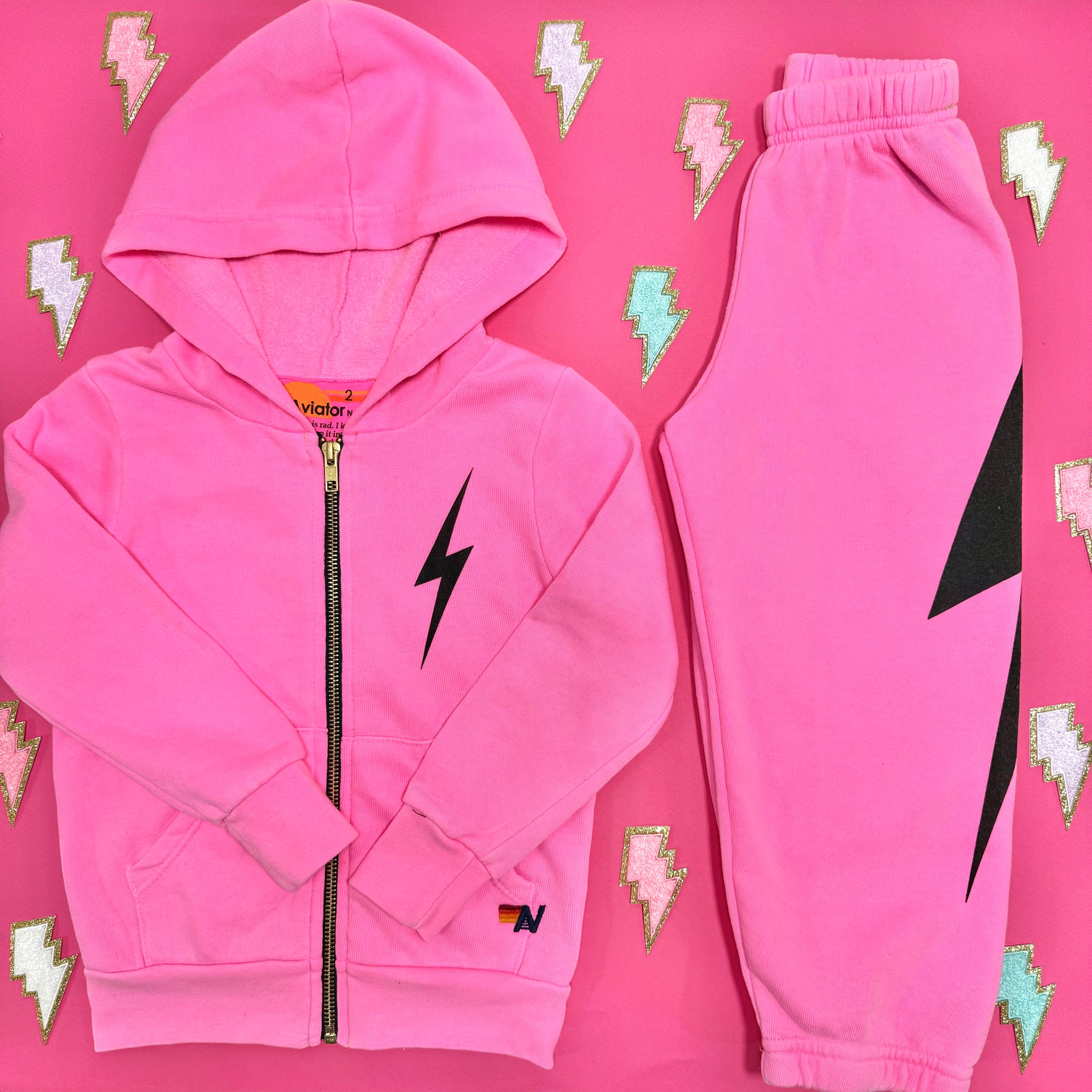 BOLT NEON ZIP UP HOODIE