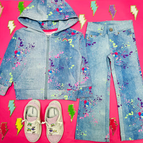 SPLATTER DENIM PANTS