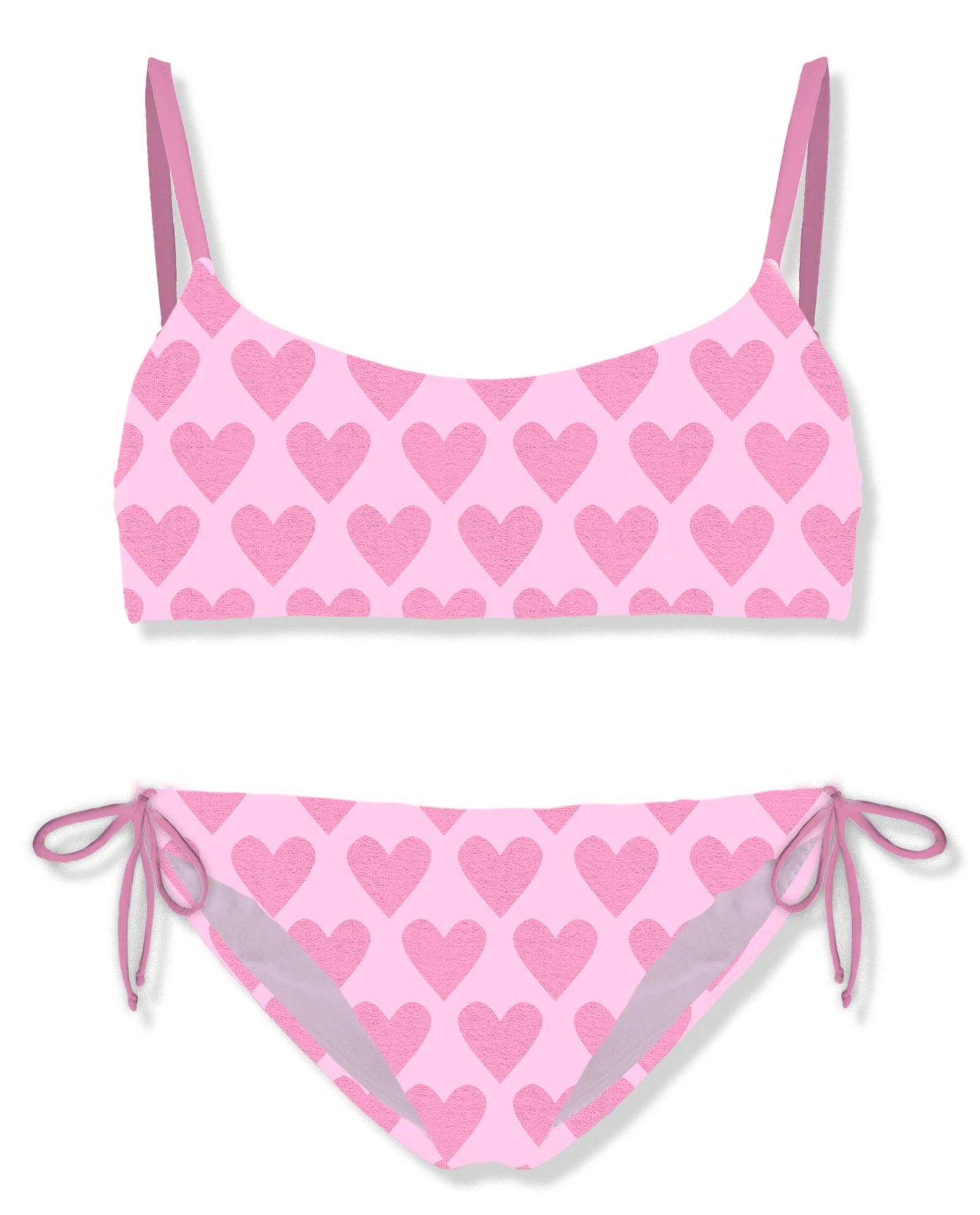 JAIDEN HEART EMBOSSED TWO PIECE SWIMSUIT (PREORDER)