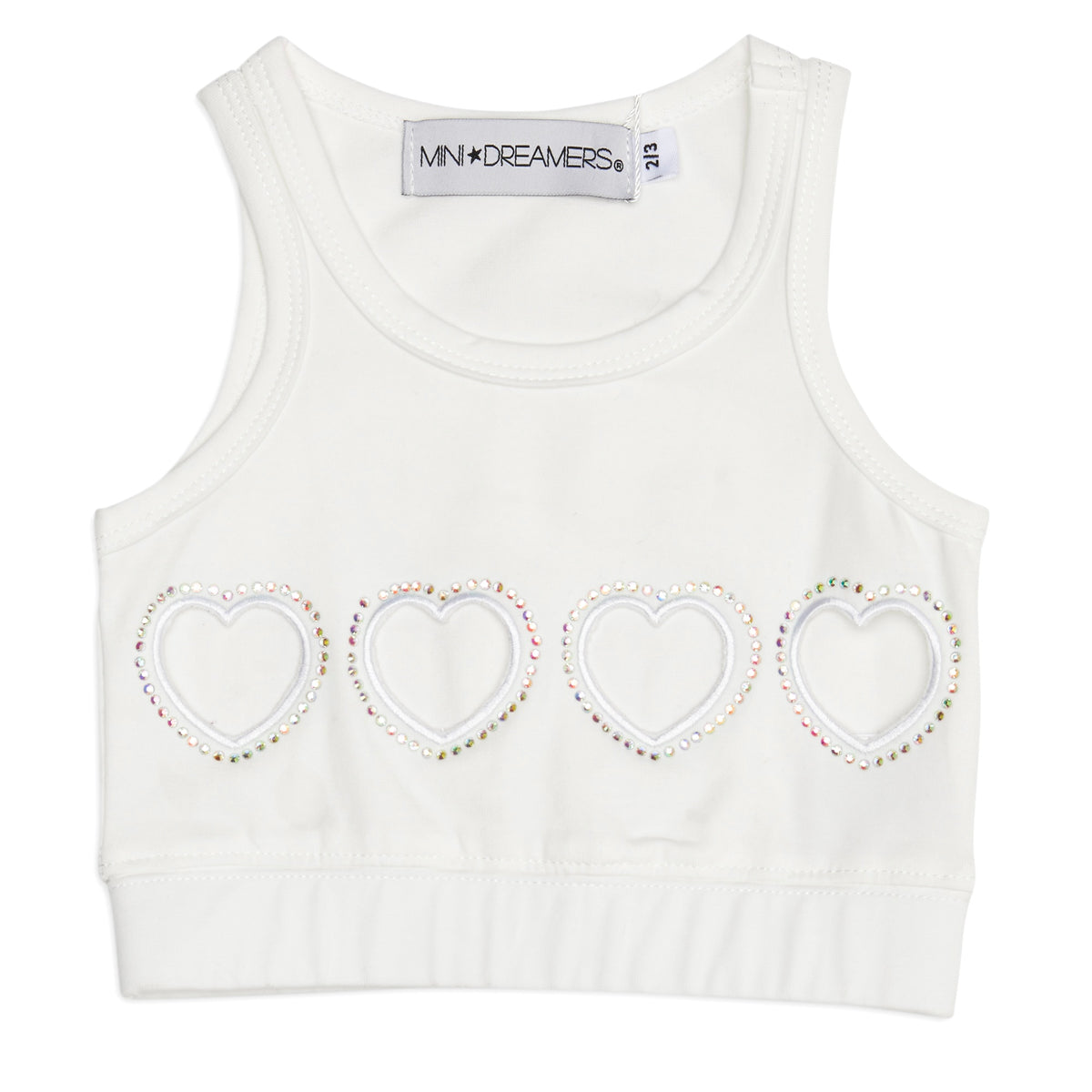 AYA CRYSTAL HEARTS CROP TOP