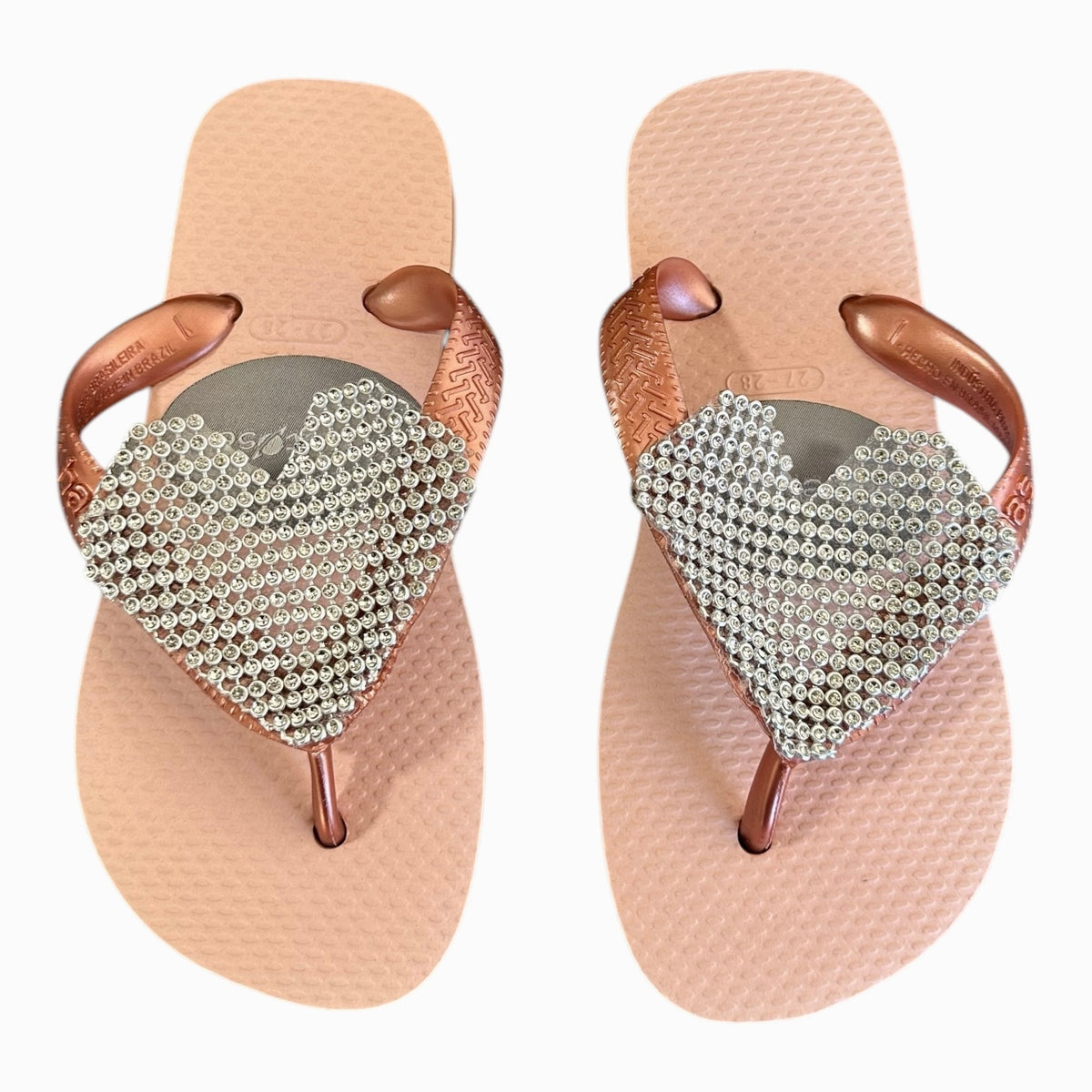 CRYSTAL HEART FLIP FLOP SANDALS