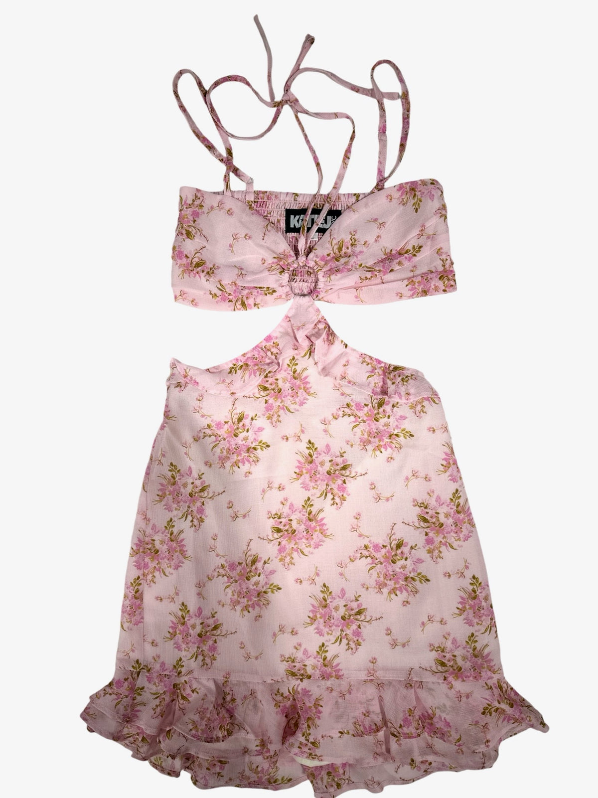 ZARA PINK BOUQUET CUT OUT DRESS (PREORDER)