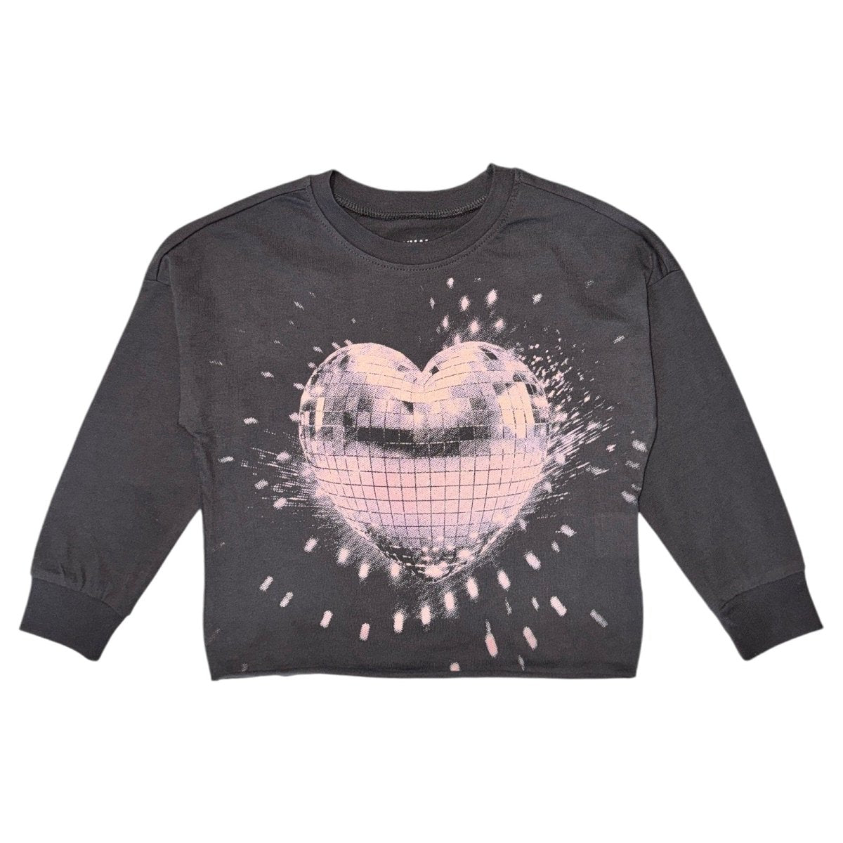 ALL THAT GLITTER DISCO BALL HEART LONG SLEEVE THSIRT - TINY WHALES