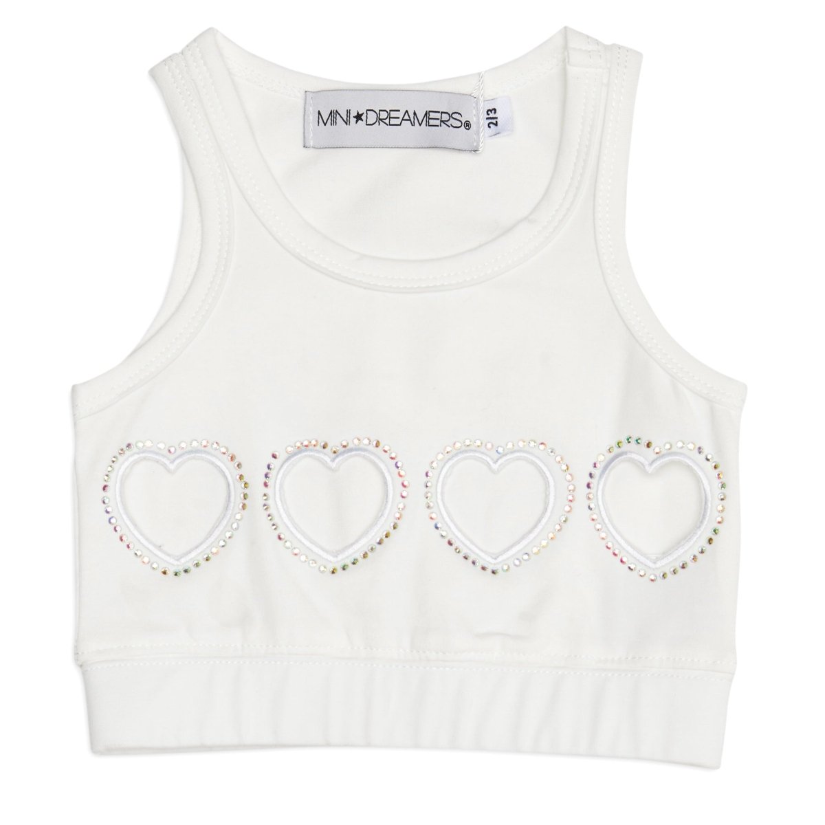 AYA CRYSTAL HEARTS CROP TOP - SHORT SLEEVE TOPS