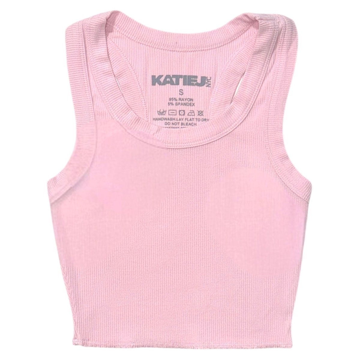 BABY PINK LIVI RIBBED TANK TOP - TANK TOPS