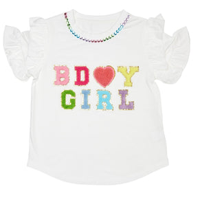 BDAY GIRL RUFFLE SLEEVE TSHIRT - MINI DREAMERS