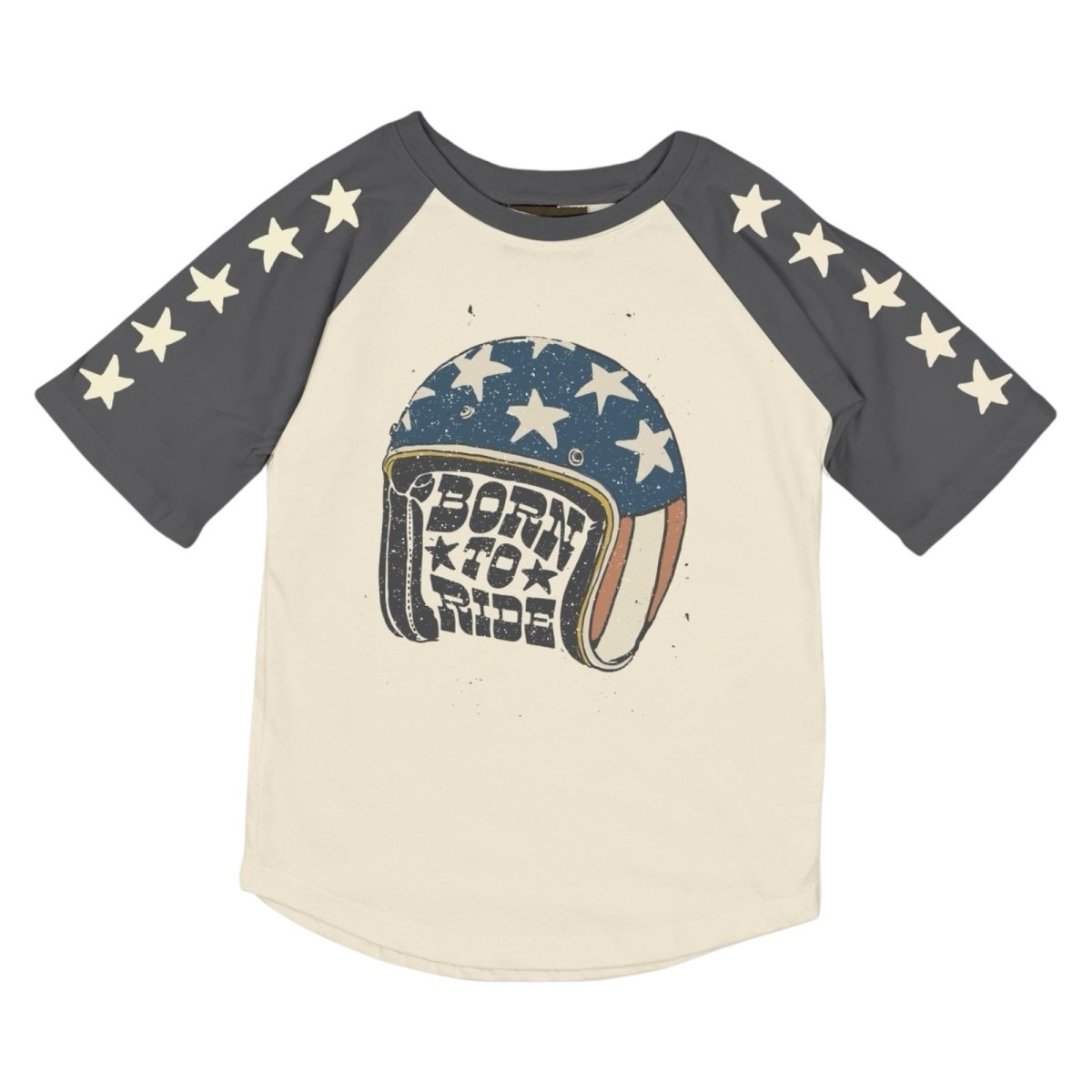 BORN TO RIDE RAGLAN TSHIRT - SHORT SLEEVE TOPS