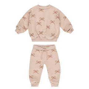 BOWS SWEATSHIRT AND SWEATPANTS SET - RYLEE + CRU