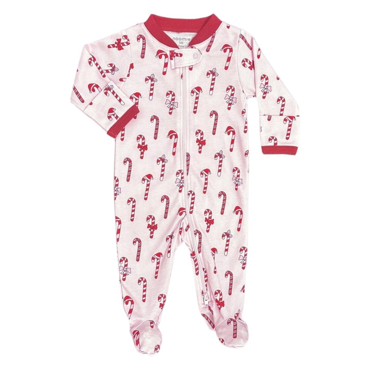 CANDY CANES ZIP FOOTIE - FOOTIES