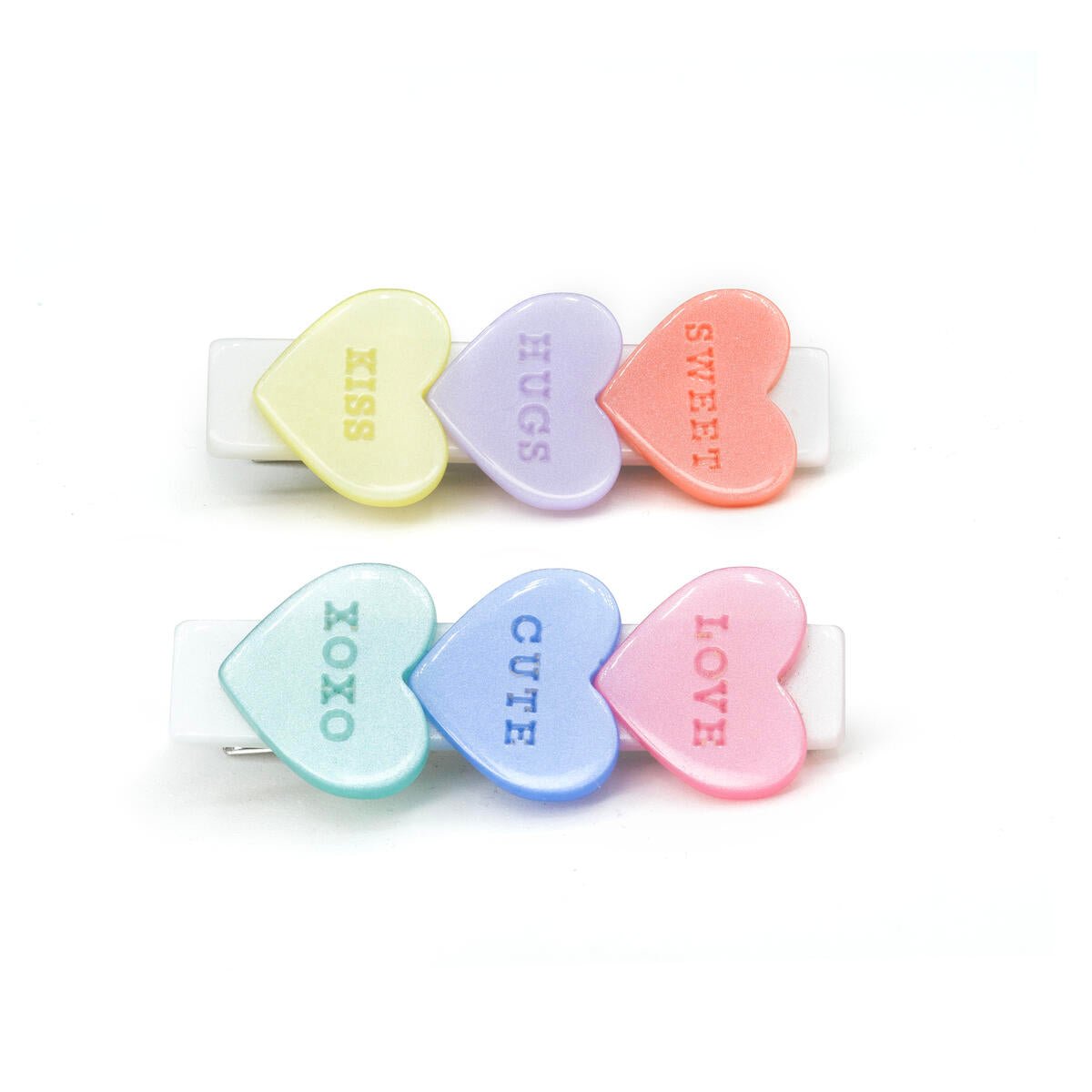 CANDY HEARTS CLIPS SET OF 2 (PREORDER) - LILIES & ROSES