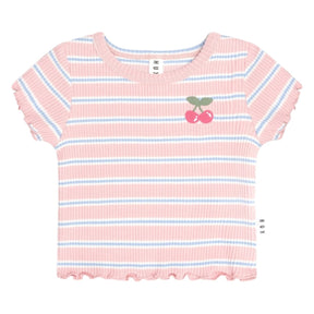 CANDY STRIPE RIB TSHIRT (PREORDER) - HUXBABY