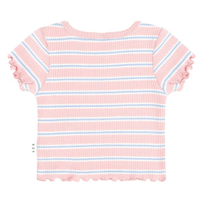 CANDY STRIPE RIB TSHIRT (PREORDER) - HUXBABY