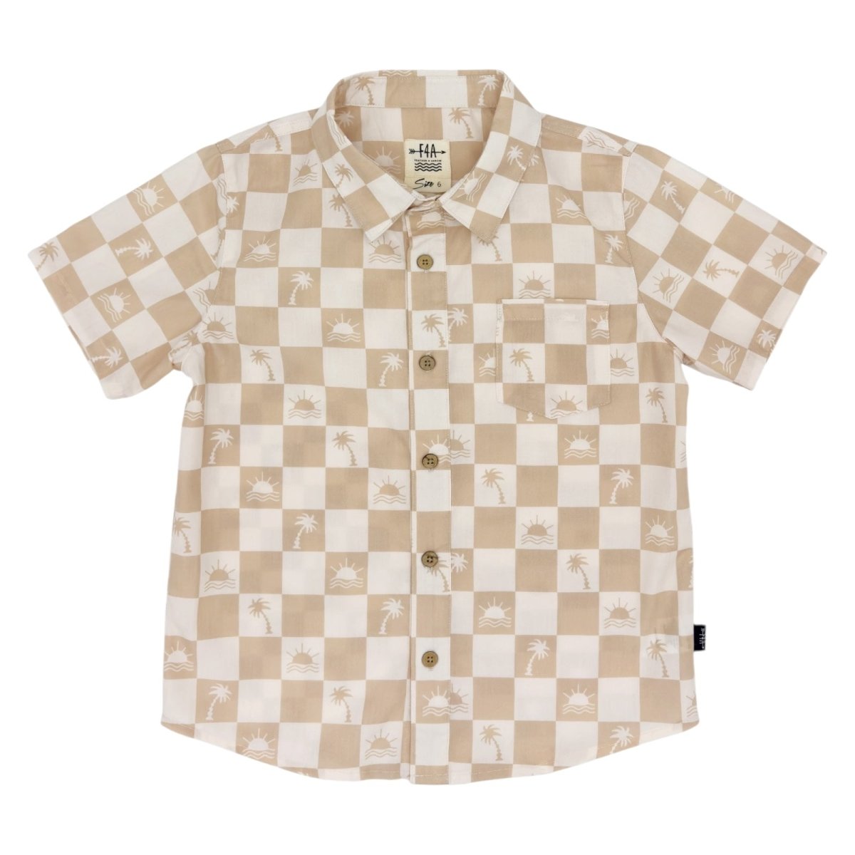 CHECKED OUT BUTTON DOWN TOP (PREORDER) - FEATHER 4 ARROW