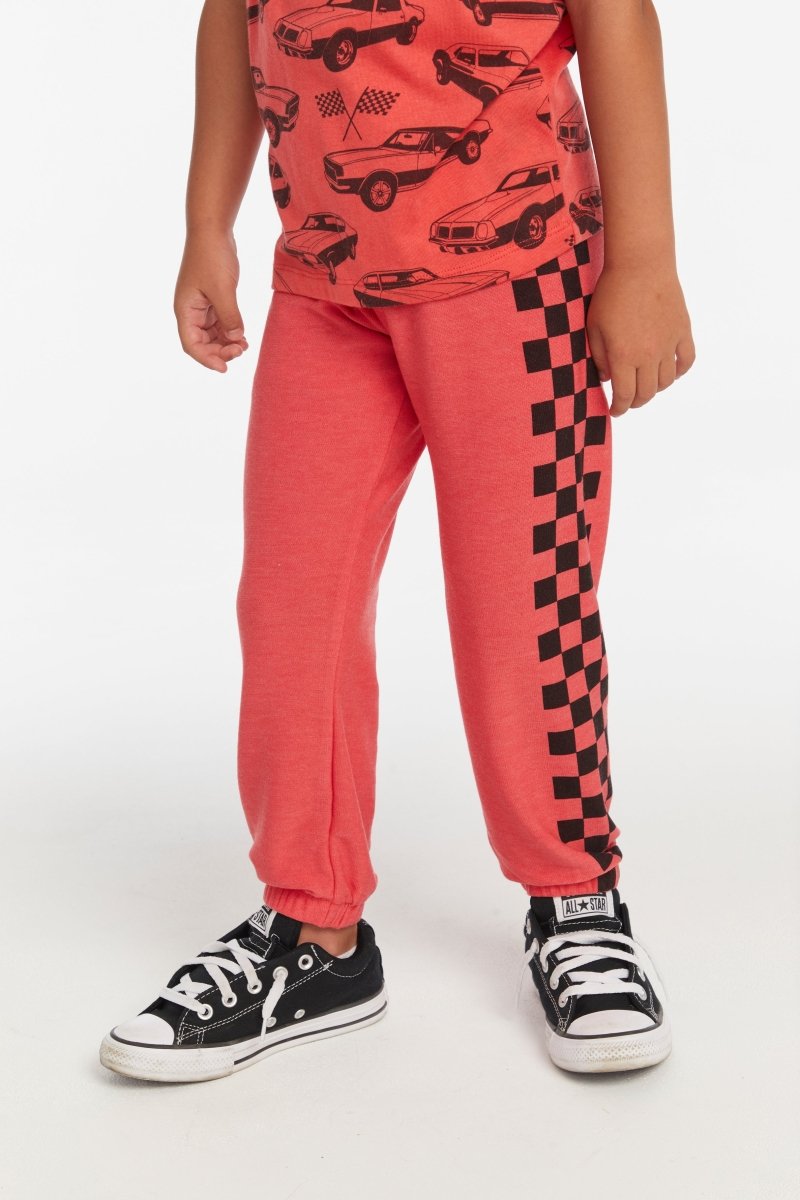 CHECKERED RACER SWEATPANTS - SWEATPANTS