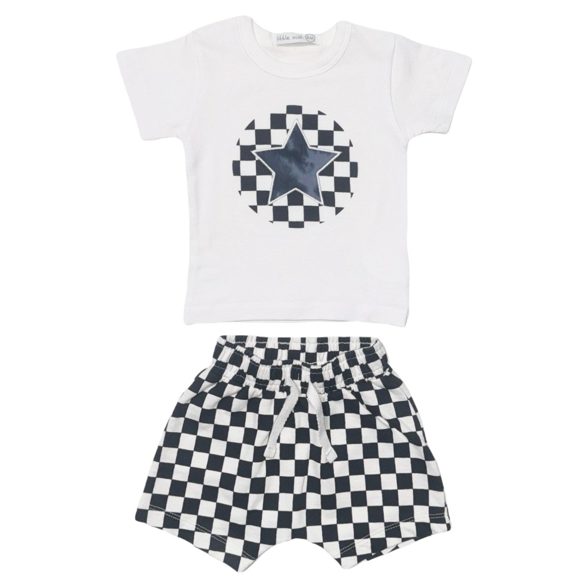 CHECKERED STAR TSHIRT AND SHORTS SET - SET