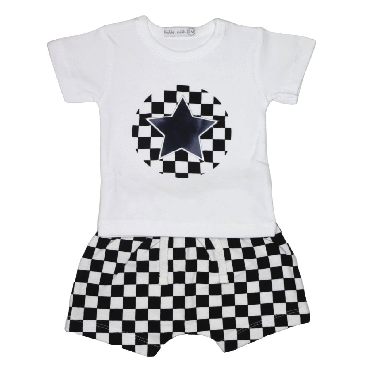 CHECKERED STAR TSHIRT AND SHORTS SET (PREORDER) - MISH MISH