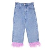 CHELSEA FEATHER JEAN PANTS - MINI DREAMERS