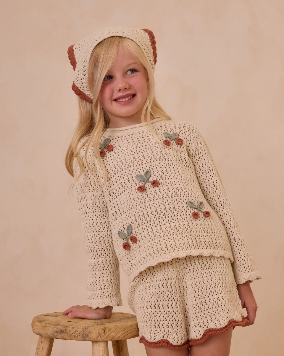 CHERRIES CROCHET PULLOVER - RYLEE + CRU