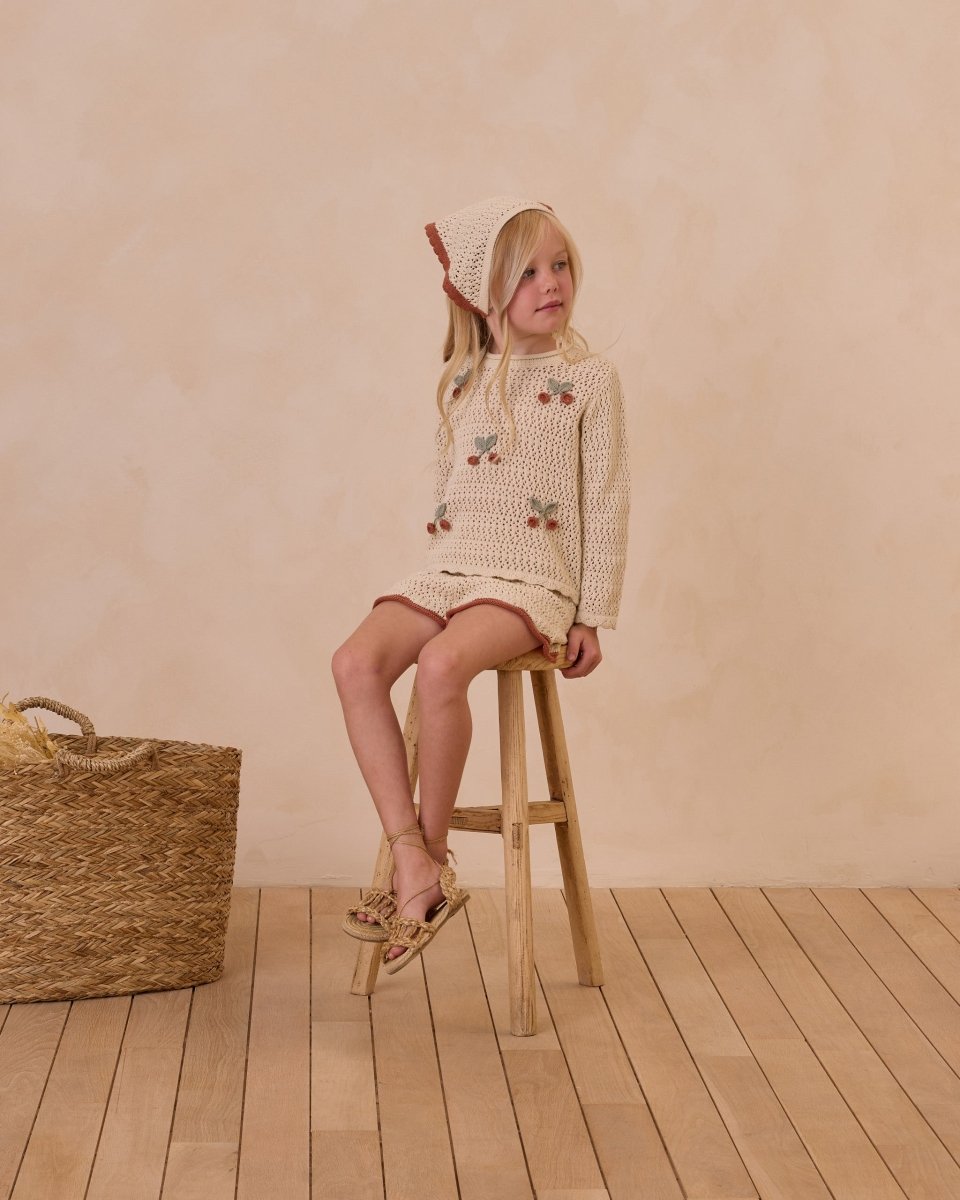 CHERRIES CROCHET PULLOVER - RYLEE + CRU