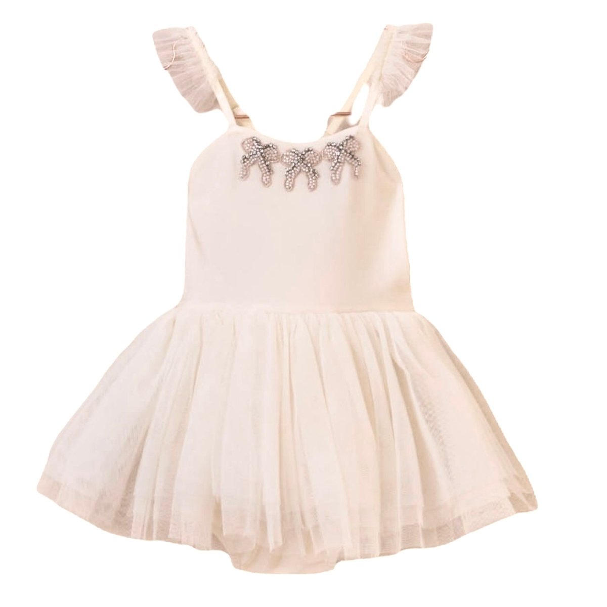 CLEMENTINE BOW TUTU ONESIE DRESS - DRESSES