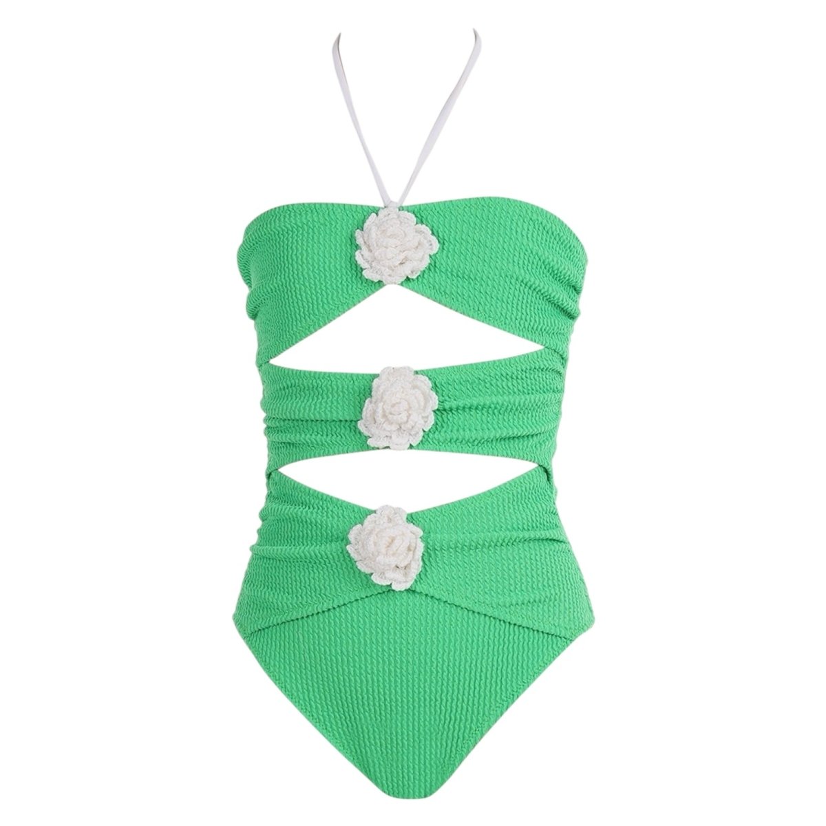 CLODIA FLOWER CRINKLED ONE PIECE SWIMSUIT (PREORDER) - NESSI BYRD