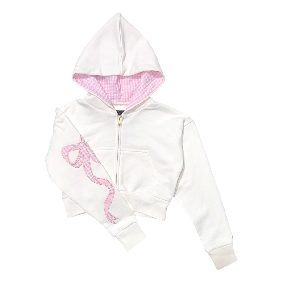 COQUETTE BOW DYLAN ZIP UP HOODIE - HOODIES