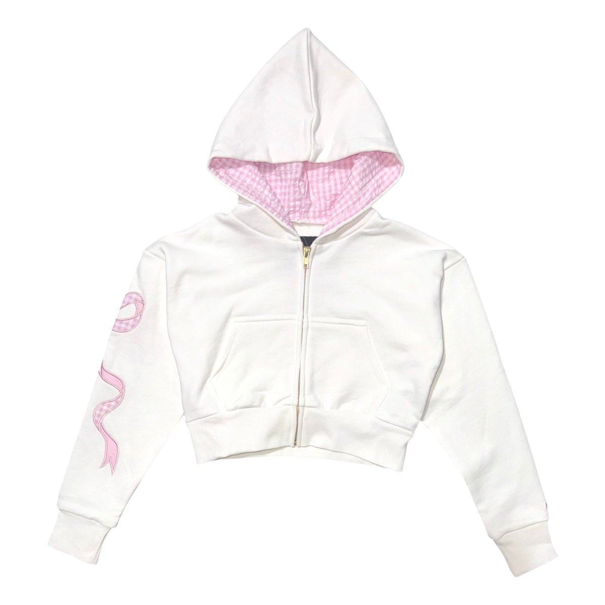 COQUETTE BOW DYLAN ZIP UP HOODIE - HOODIES