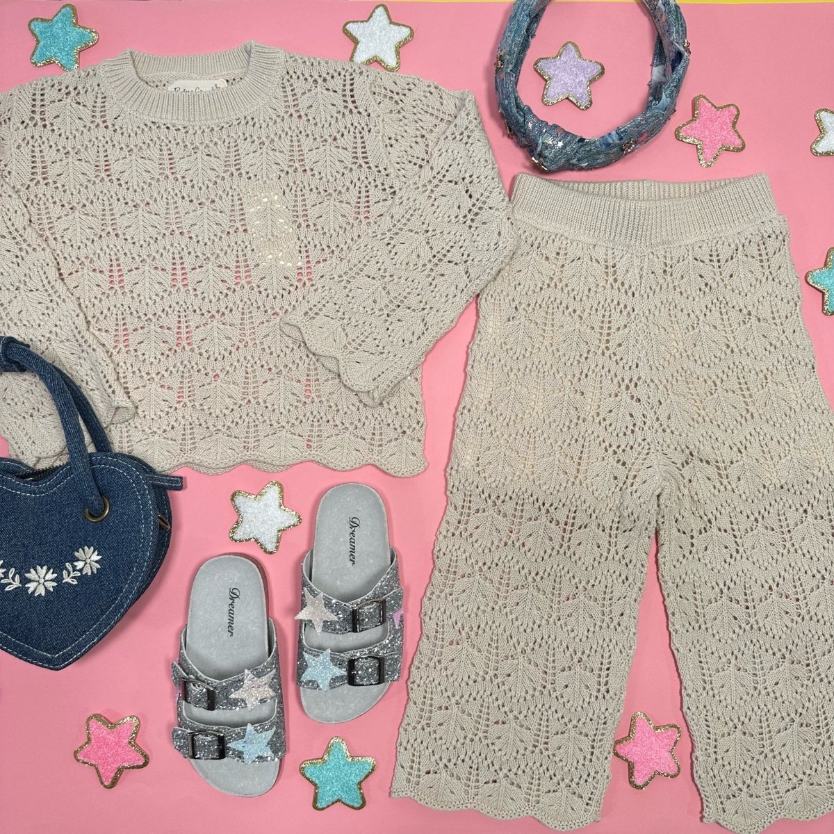 CROCHET SWEATSHIRT AND PANTS SET - RYLEE + CRU