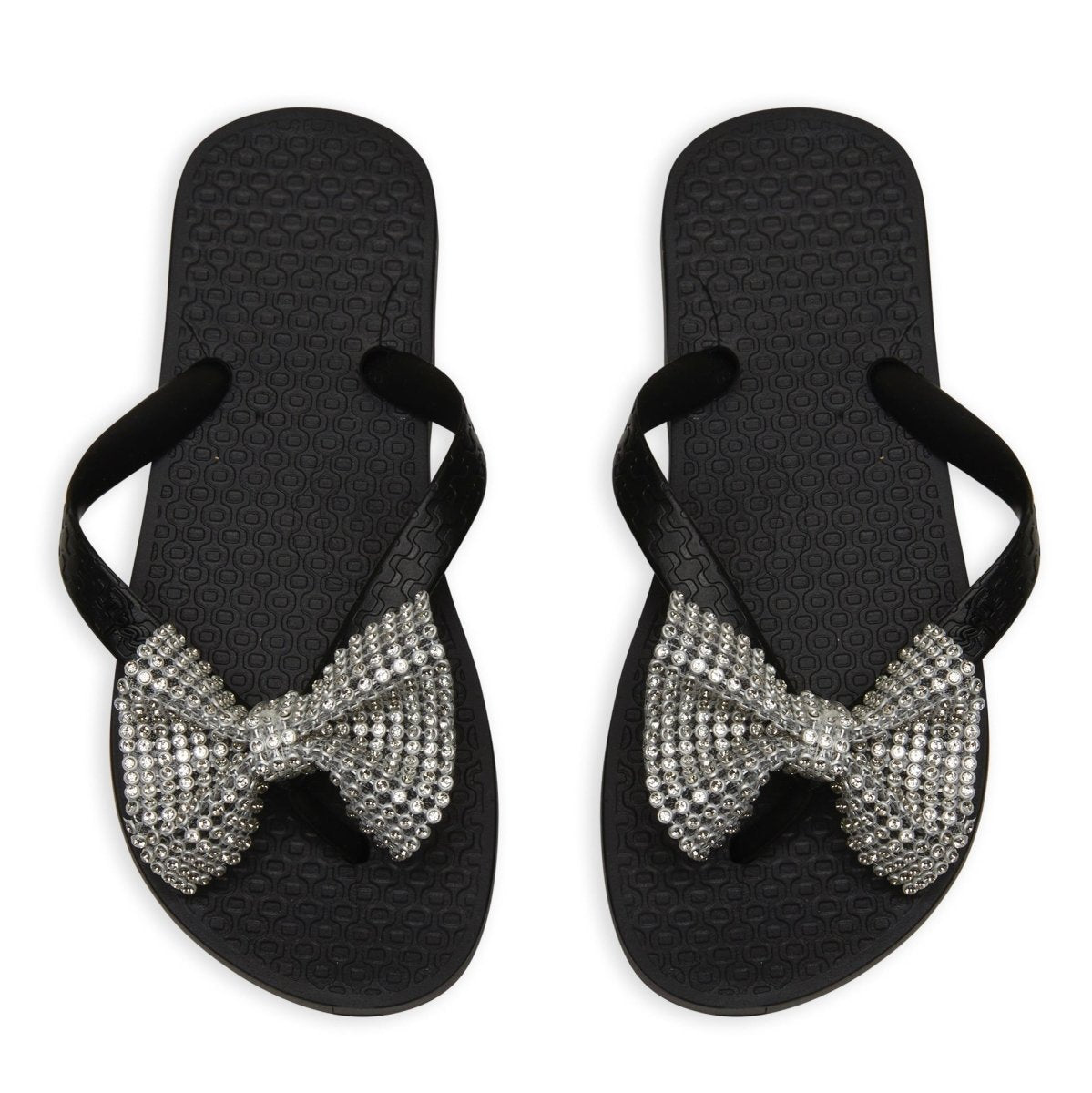 CRYSTAL BOW FLIP FLOP SANDALS - SANDALS