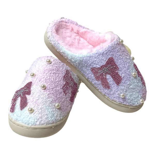 CRYSTAL BOW SLIPPERS (PREORDER) - BARI LYNN