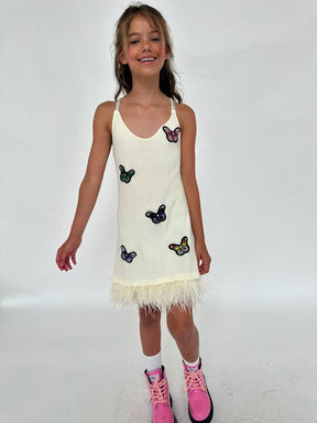 CRYSTAL BUTTERFLY FEATHER DRESS (PREORDER) - LOLA AND THE BOYS