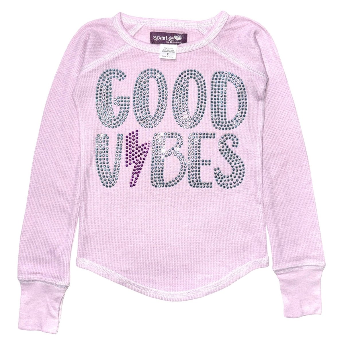 CRYSTAL GOOD VIBES LONG SLEEVE THERMAL TOP - SPARKLE BY STOOPHER